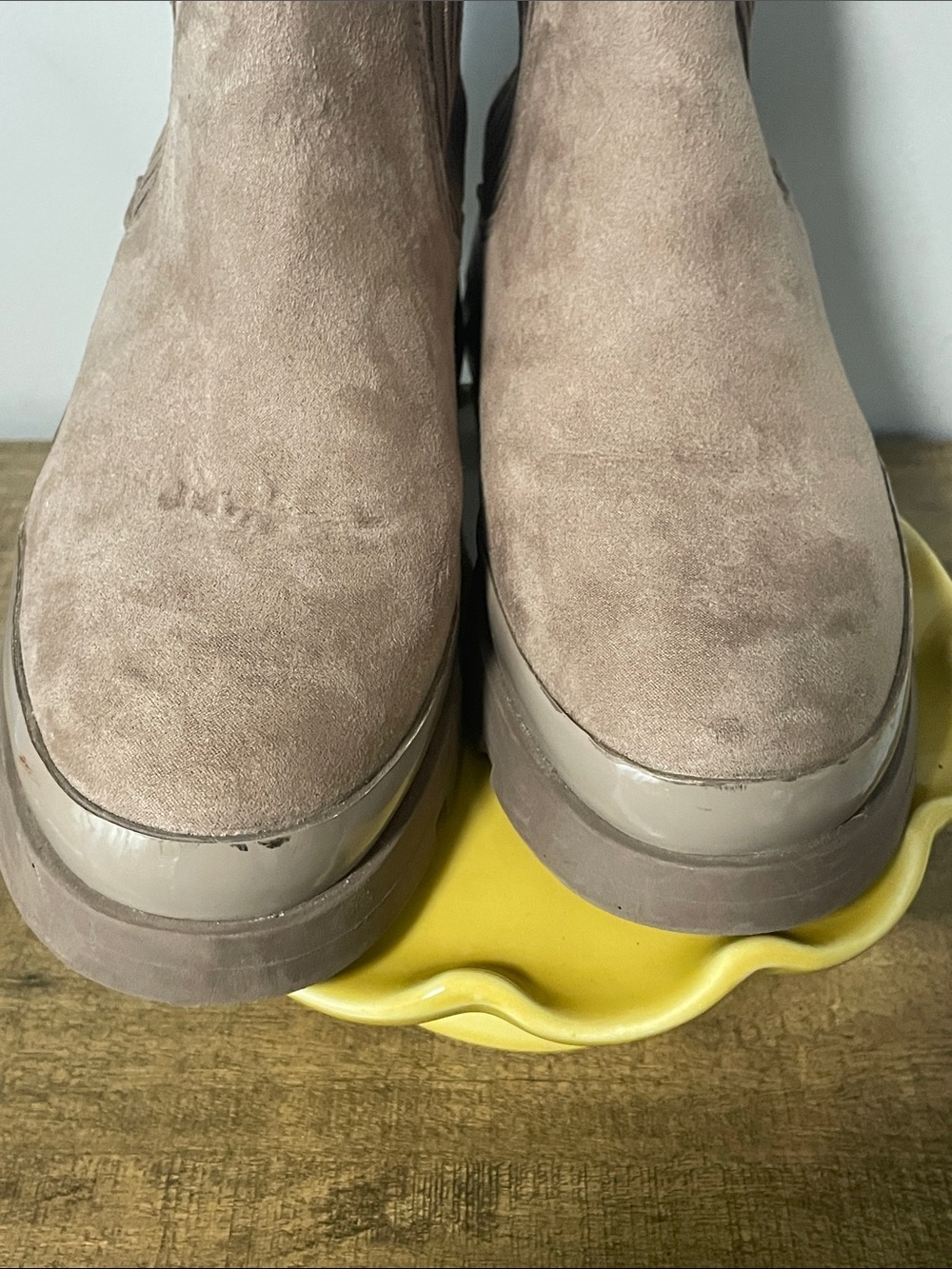 Steve Madden Mauve Suede Rib-Knit Ankle Booties - Picture 7 of 9